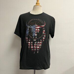 Ralph Lauren flag steer horn dreamcatcher t shirt black cotton xl